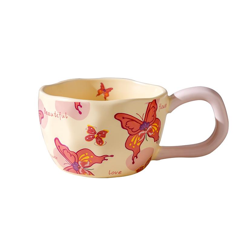 High Value Ins Style Ceramic Cup with Spoon Creative Household Couple Water Cup Gift Box Souvenir High End Sense Mug