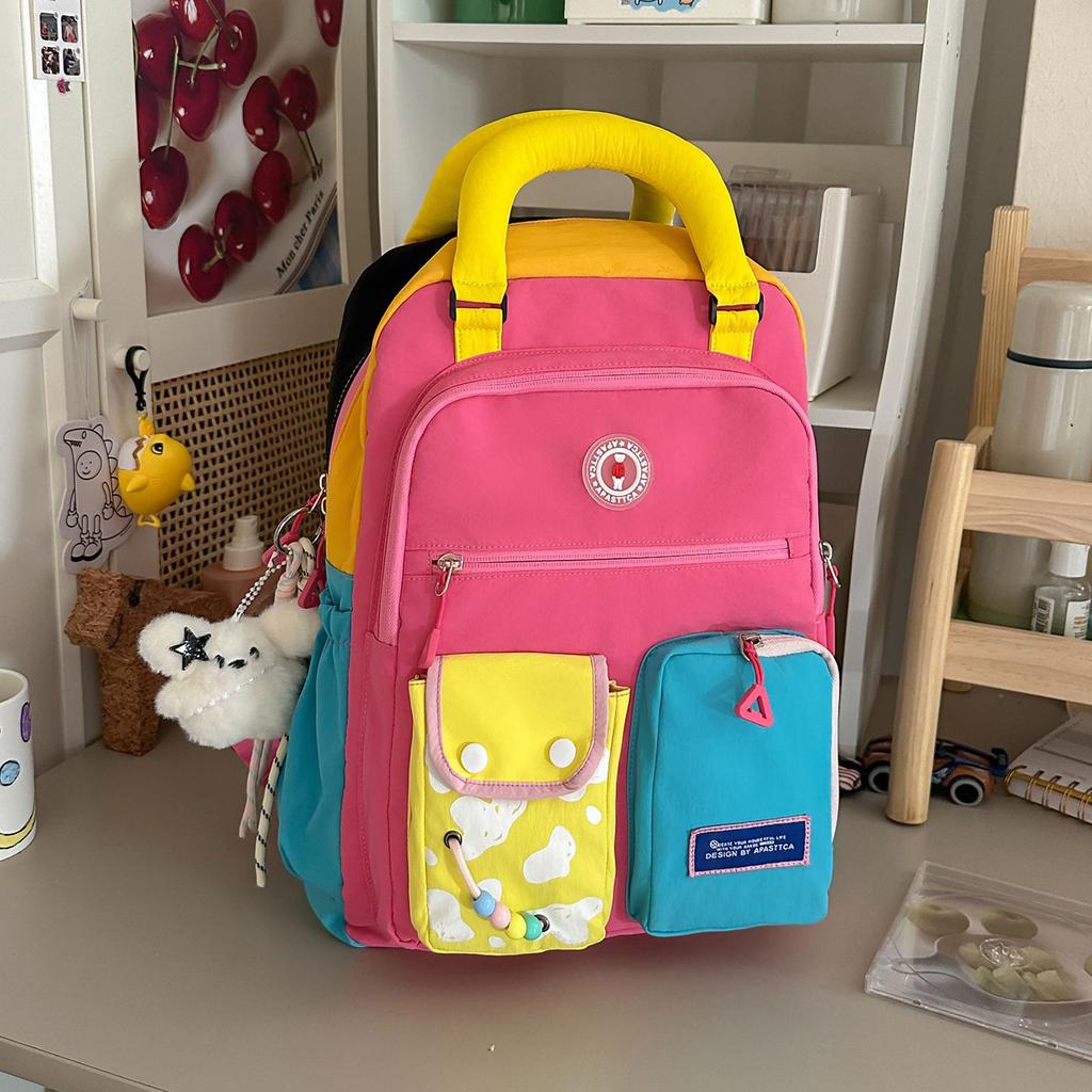 Schoolbag High-value schoolbag for junior high school students, female Japanese and Korean style ins, portable dual-purpose backpack for girls