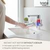 Robinet Chauffe-eau Instantané à Poser, Eau Chaude Immédiate Inox, Camping Briebe IH1204 3600W Acier inoxydable