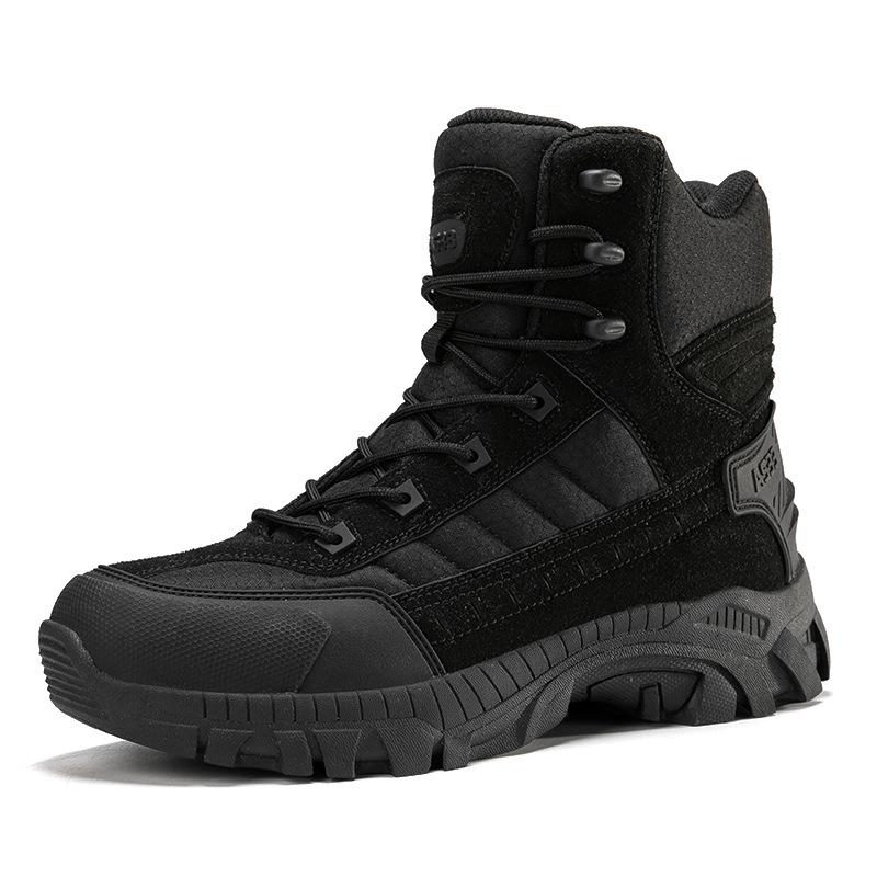 

Large size men s tactical boots outdoor hiking wear-resistant training shoes solid color men s Magnum combat boots 47 чорний
