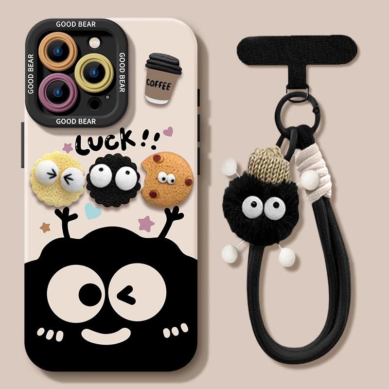 3D Coal Ball Apple 17 Pro Max Phone Case 17 Pro with Lanyard 17 Cute Air Silicone 16 Full Coverage Soft Case