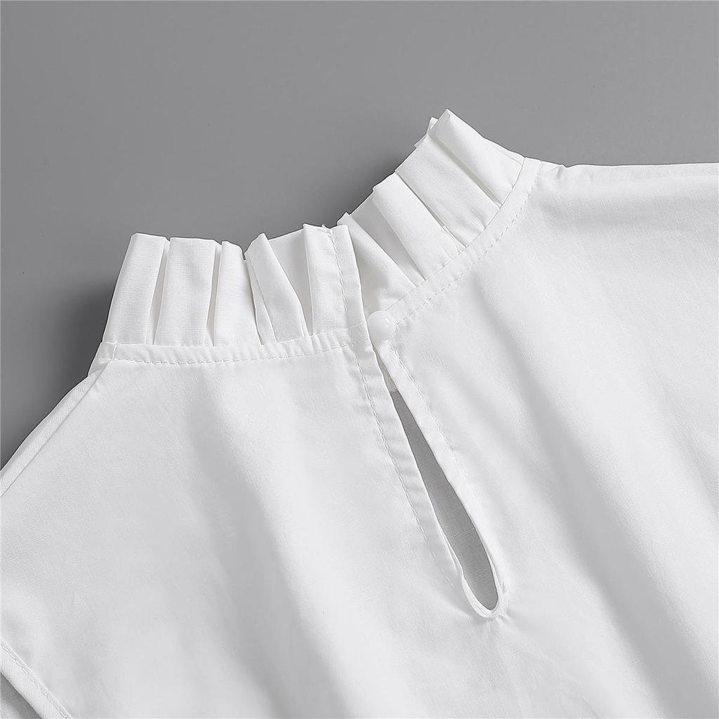 Tang Jing Stil Damen Rüschenspitze Dickey mit Halbhohem Kragen