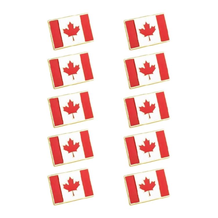 Classical Canadian Flag Brooch Sturdy Alloy Maple Needle Badge Office Wear Decoration For Long Lasting Wear