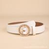 Mei New arrival belt women's fashion inlaid rhinestone round buckle retro decorative dress belt