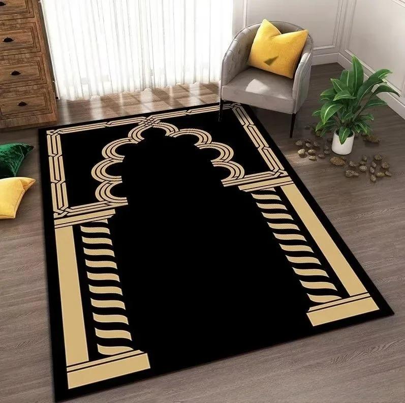 Islam Muslim Prayer Mat Living Room Decor Anti-slip Carpets Bedroom Bedside Soft Rug Entrance Doormat Machine Washable Carpet