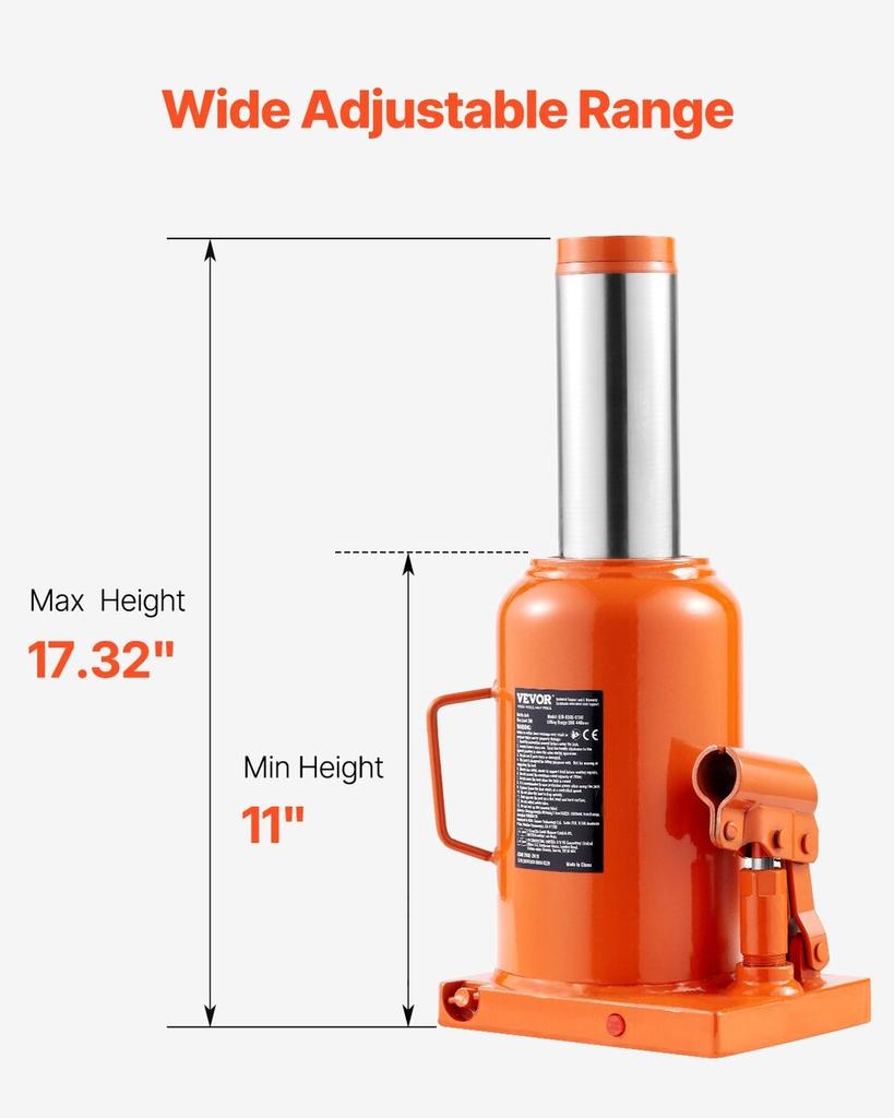 Hydraulic Bottle Jack 50 Ton Manual High Lift Automotive Car Repair Shop