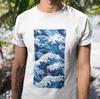 Japanese Wave Art Graphic T-Shirt - Hokusai Inspired Ocean Wave Design Art Lovers, Surfers, and Nature Enthusiasts Great Wave Off Kanagawa