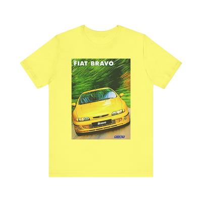 Fiat Bravo Graphic Tee, Retro Art Car T-Shirt, Short Sleeve Unisex Casual, Gift