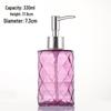 Colored Glass Press-Type Refillable Bottle for Lotion, Hand Soap, Shampoo, or Shower Gel