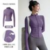 New velvet yoga clothes jacket women's spring elastic breathable long-sleeved sports fitness clothes slim yoga top