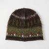 Jacquard Vintage Kniiting Wool Beanies For Women Autumn Winter Ear Protection Warm Cap Fashion Ethnic Anticold Pullover Hats