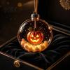 Plastic Ball Ornament Halloween Clear Hanging Decoration, Glowing Sphere with Skeleton, Lighted Transparent Decorations Pumpkin, Spider Web, Black Cat