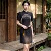 Plain white tassel sequence new Chinese style improved cheongsam dress