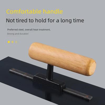 Couteau à plâtre en acier inoxydable avec manche en bois épais pour maçonnerie et plâtrage