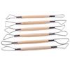 6pcs/set Children Soft Clay Wood Handle Stainless Steel Carving Tool