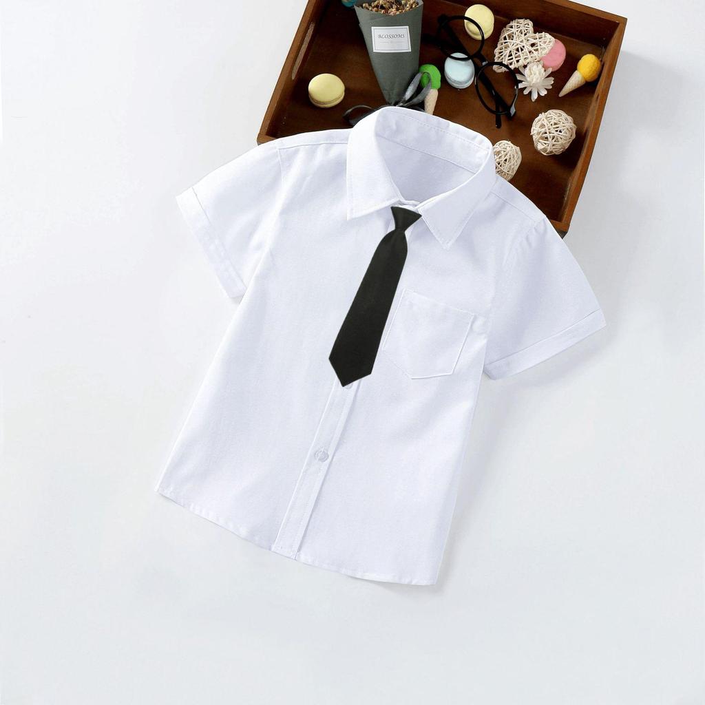 Baby Boys' White Short-Sleeve Performance Summer Shirt