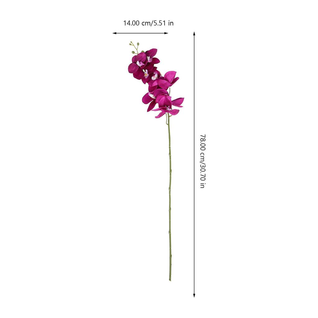 Lifelike Artificial Orchid Flowers with 3 Small 3 Large Green Buds Pink Simulation Orchid for Wedding Decoration Home
