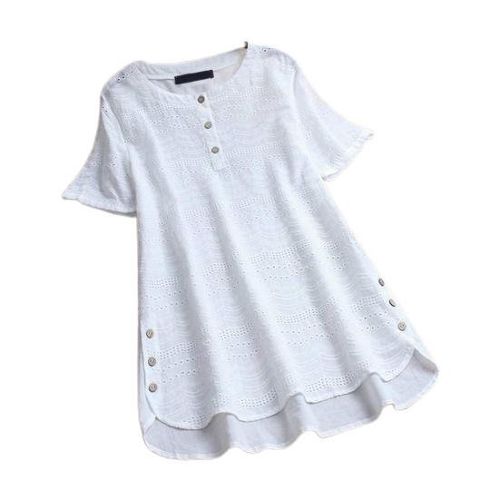 

Женская футболка с круглым вырезом и вышивкой, блузка для повседневного ношения 2XL белый