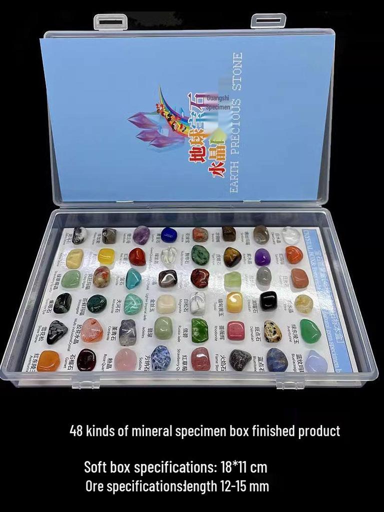 Natural Crystal & Mineral Specimen Box - Raw Stones for Children's Exploration & Learning (36-80 Varieties)