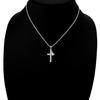 Hawaiian Jewelry Double Cross Scroll Engraving Pendant Necklace Silver 925 Rope Chain [Leilani] (with 45cm)