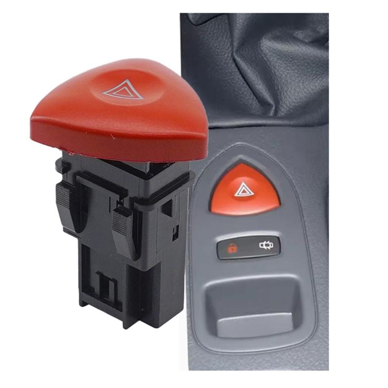 4-Pin Hazard Light Switches for Trafic, Espace and Other Supported Applications, with Red Symbol Face and Reference 8200442724