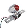 SZYUMO Red Lens Silver Motorcycle Tail Light Brake License Plate Holder Bracket for Stopping Running Lights