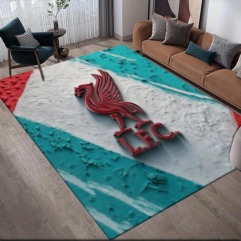 Liverpool Football Club Flanellmuster Quadratischer Teppich, Läufer, Teppich für Wohnzimmer Schlafzimmer Sofa Spielzimmer Dekor, Rutschfeste Fußmatte