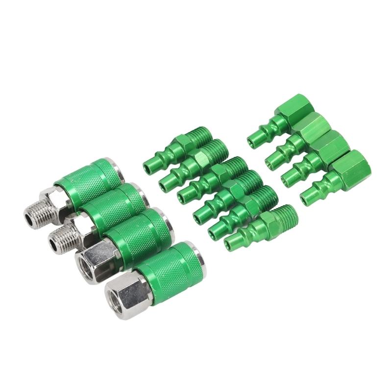Universal Air Hose Fittings Aluminum Quick Connectors Universal Air Couplers & Plugs set High Pressure Air Fittings set