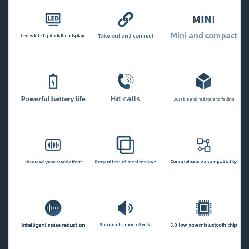 Bluetooth-Ohrhörer zum Schlafen, kabellos, Mini-Seitenschlaf, ultradünn, für Sport, Laufen, unsichtbar, digitaler Bildschirm