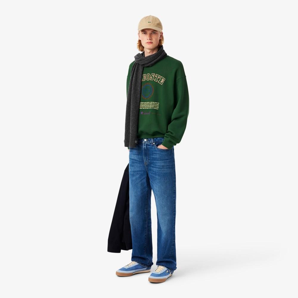 Lacoste Men's Big Graphic Loose Fit Crew Neck Sweatshirt SH5888-55N132