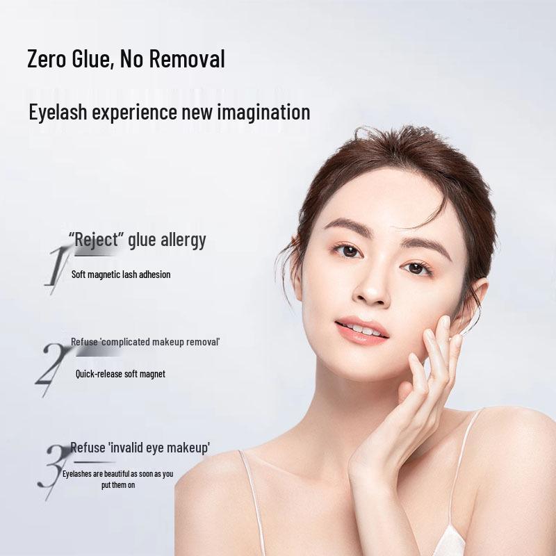 Magnetické řasy Little Devil bez lepidla, přirozené nahé - Jeden pár