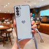 Applicable to iPhone16PROMAX electroplated love lanyard mobile phone case Apple 11/12/XR all-inclusive anti-drop silicone