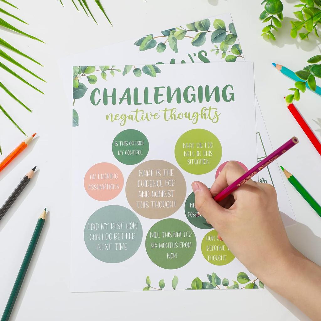 Harloon 20 Pcs Calming Corner Classroom Posters Mental Health Posters Therapy Office Feelings Chart Home Preschool Elementary Classroom Educational