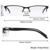 Stainless Steel Bifocal Reading Glasses for Mens Anti Blue Light Business Half Frame Presbyopia Eyeglasses +1.0 To +4.0