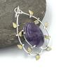 Natural Chevron Amethyst Gemstone 925 Sterling Silver Jewelry  Pendant 2.14" AJP-67