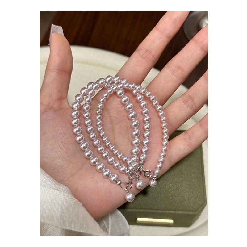 

Stackable Light Luxury Temperament Fashionable Round Strong Light Bracelet 4mm ярко-розовый
