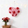 Valentine Decor Heart Wreath Red Rose Garland Wall Hanging Valentine'S Day Floating Pearls For Centerpieces Christmas