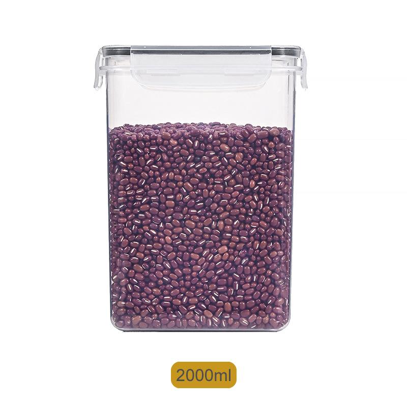 8-Piece Airtight Plastic Storage Jar Set for Whole Grains, Small Square Containers, PP Material