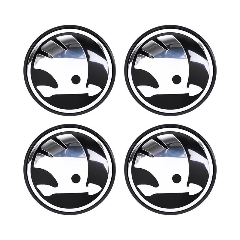AAAAP1 4 Stück 55/65mm Auto Radnabenkappen Emblem Abdeckungen Für Skoda Octavia Superb Rapid Kodiaq Karoq Fabia Kamiq Enyaq Citigo Vision