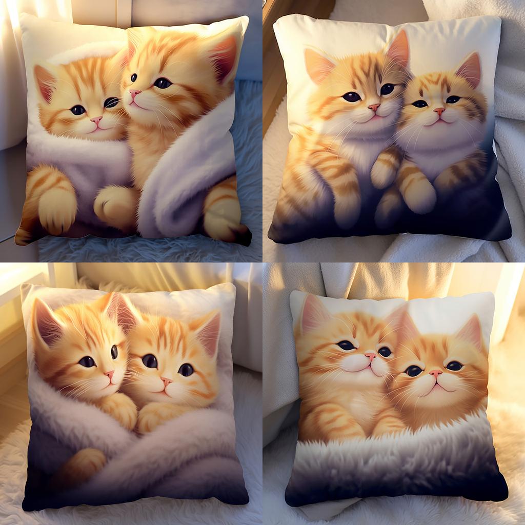 Simple Cute Kitten Pillow Cartoon Sofa Bedside Cushion Car Office Nap Cushion Cat Pillow