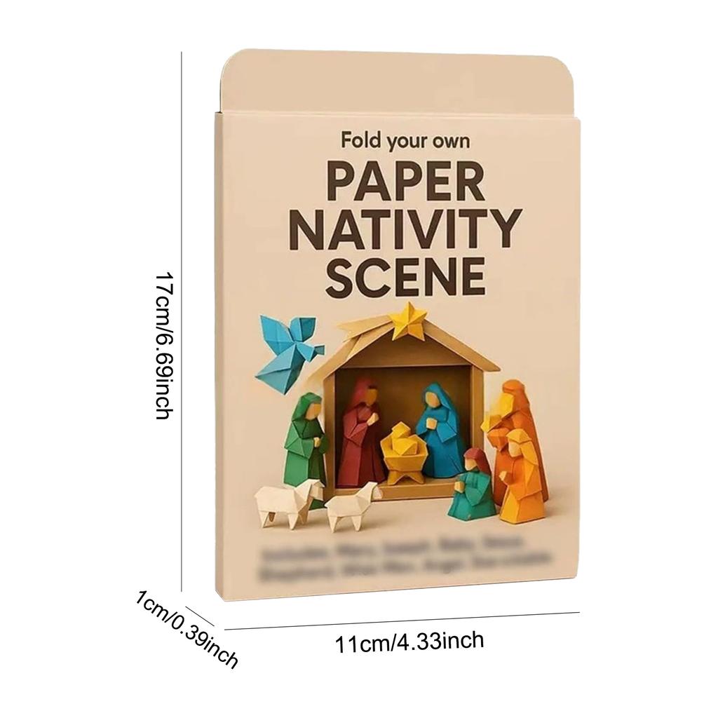 Christmas DIY Paper Nativity Scene W/Jesus Angel and Animal DIY Paper Nativity Scene Craft Kit for Xmas Decor Family Activities
