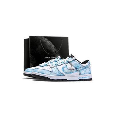 Nike Dunk rutschfest abriebfest niedrig geschnitten Skateboard-Schuhe Herren Weiß Blau DD1391-100(Team1326-SBOX)