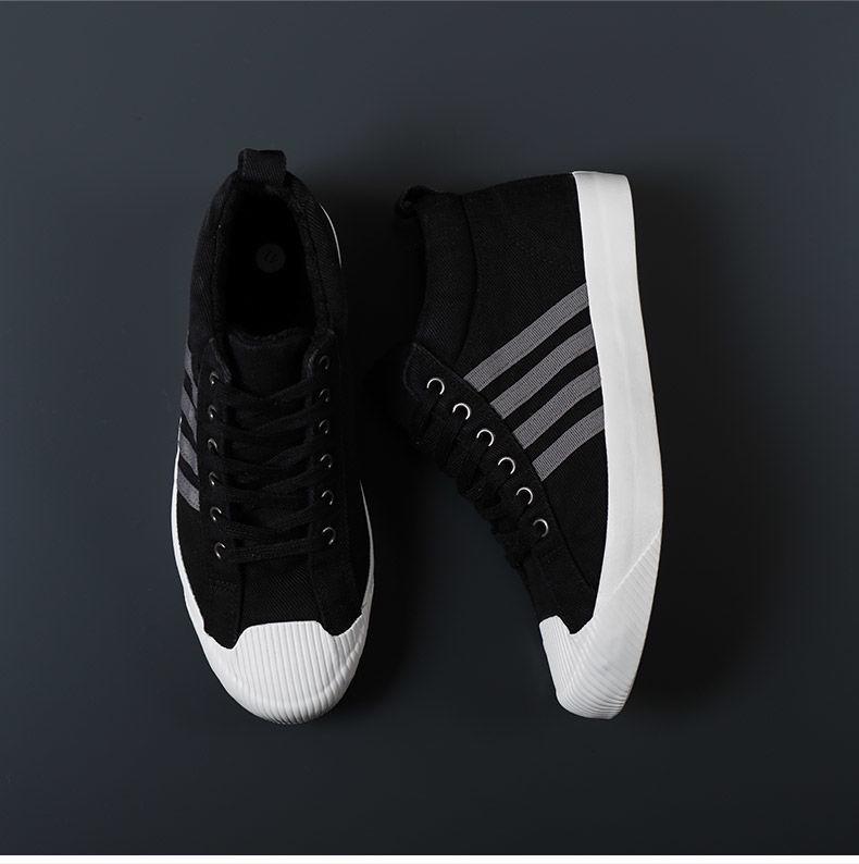 Herren Fleecegefütterte High-Top Canvas-Sneaker: Warme, vielseitige, lässige Winterschuhe.