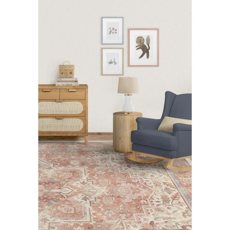 Royal Rose Pink Rug Traditional Bedroom Living Room Decorative Rug Vintage Persian Washable Rug Kitchen Dining Room Non-slip Rug