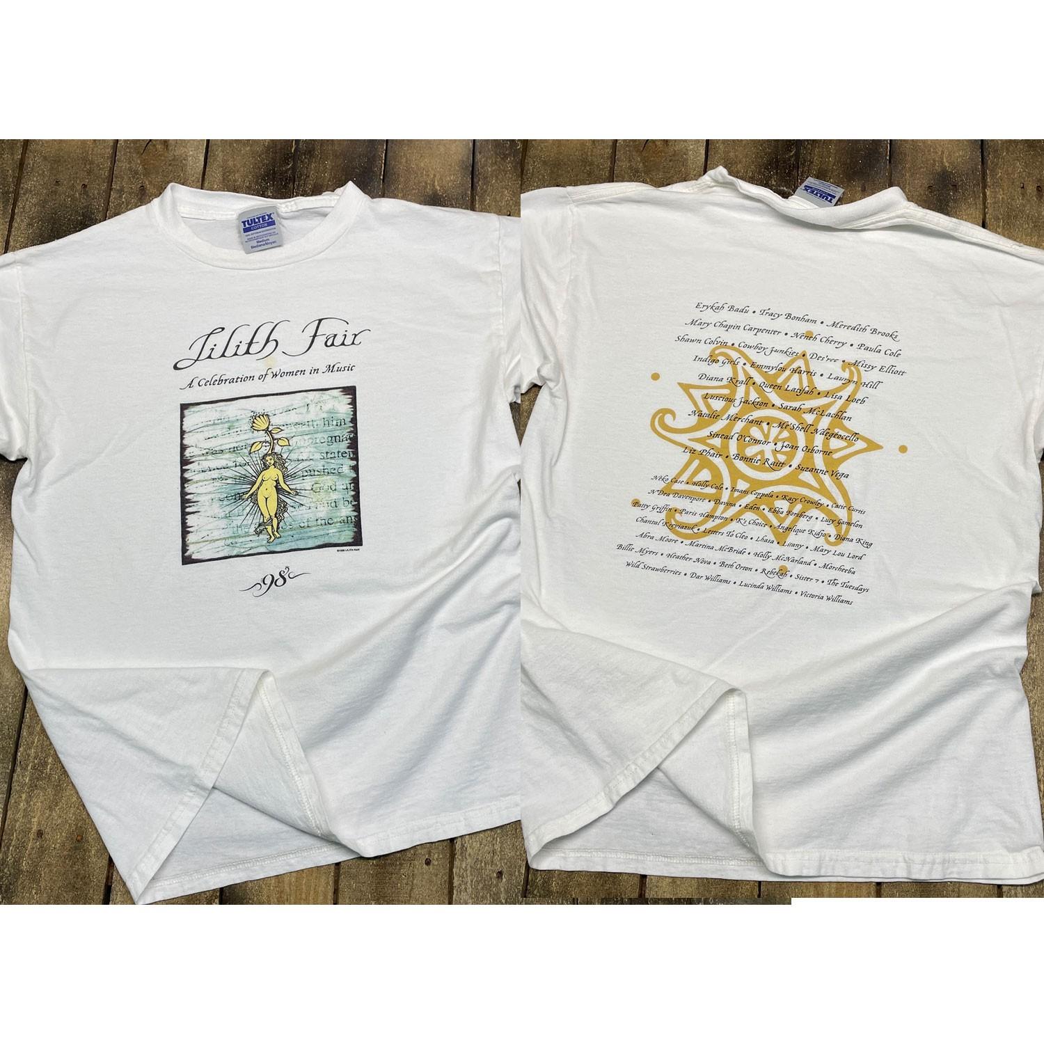 Vintage 90s 1998 Lilith Fair Shirt Double Sided Gift Fan Reprint Fastship Unisex T-Shirt XXXXL