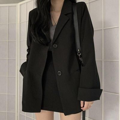 Fashion Spring Autumn Fashion Black Formal Blazer Suit Jacket Slim Office Causal Coats Work Wear Lady Coat  Jacket Women