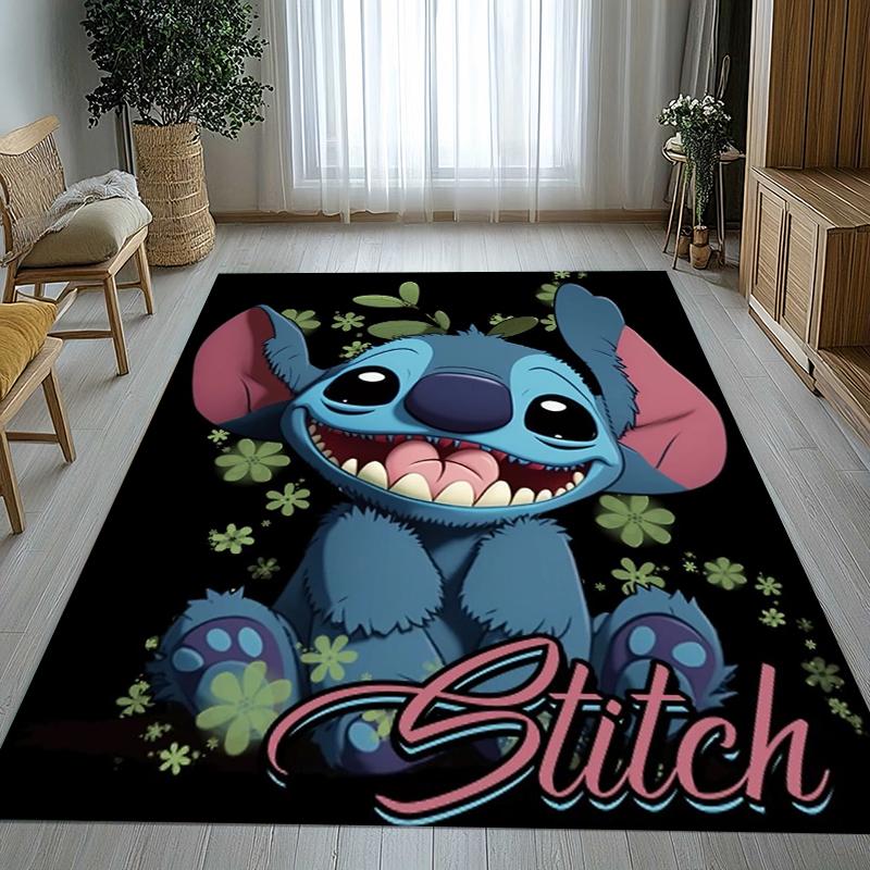 Cartoon S-Stich Kawaii Monster Wohnzimmer Rutschfester Teppich Weicher Teppich für Schlafzimmer Kinderzimmer Spielzimmer Sofa, Heimdeko Fußmatte Geschenk