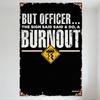 Vintage Burnout Metal Tin Sign Rusty Border Slippery Road Warning Distressed Text Alexum™ Retro Road Sign for Home Bar Man Cave