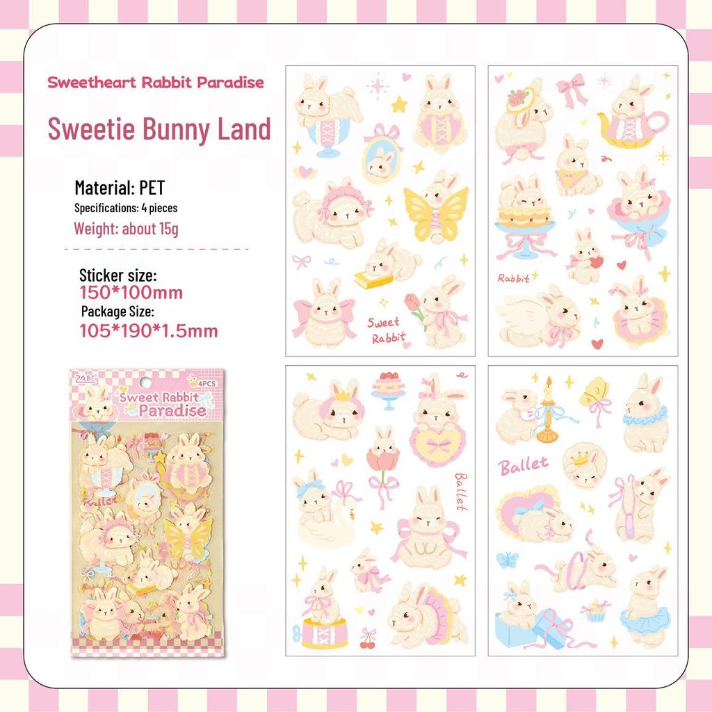 Yue Zhen Cute Pet Tea Party Waterproof Stickers for Journals - Children's PET Sticker Set