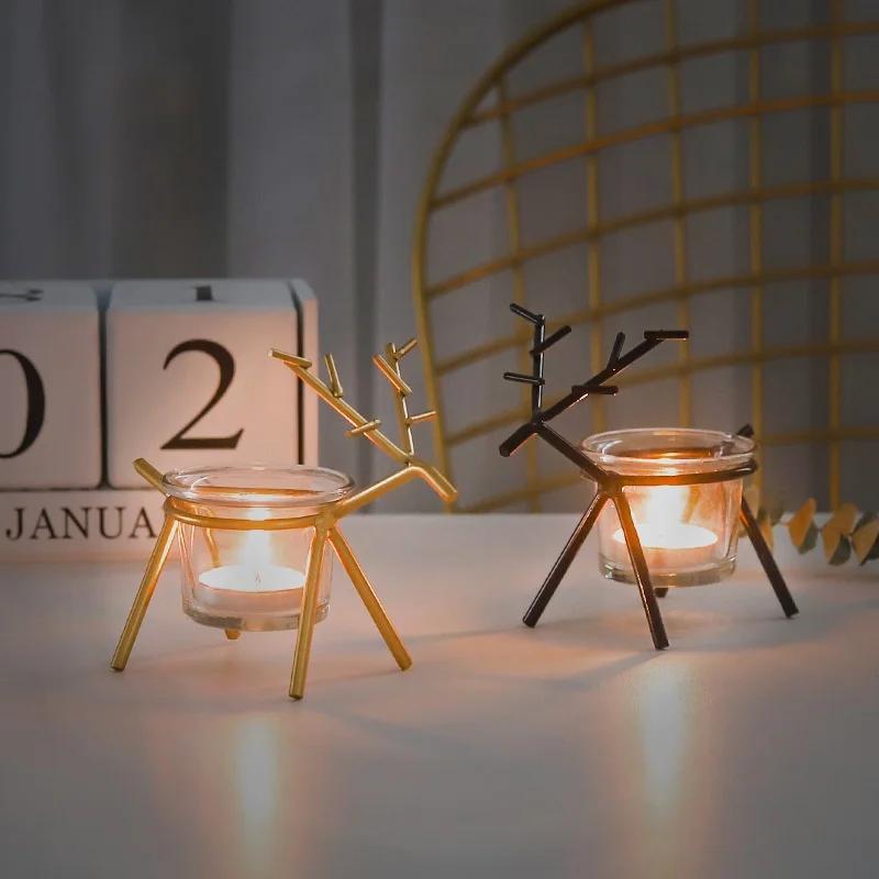 Nordico semplice creativo in ferro battuto candelabro di Natale cervi ornamenti tavolo da pranzo portico layout